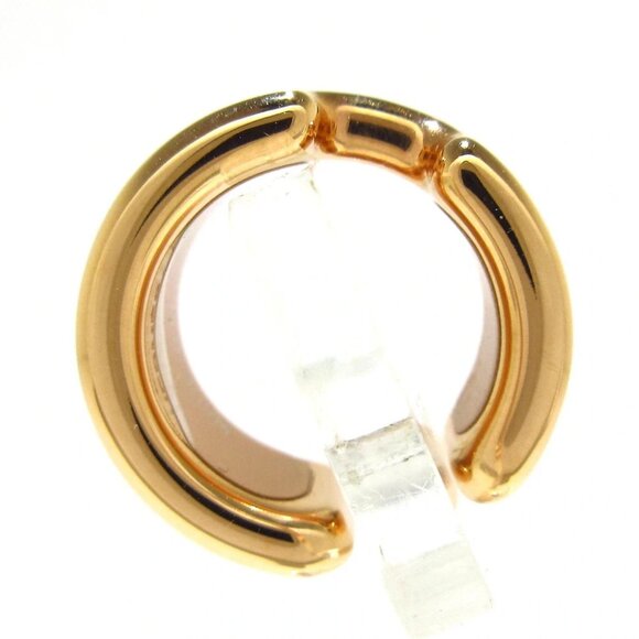 Auth HERMES Olympe - Rose Gold Black Leather Hardware None Clip On Earrings - Picture 6 of 6